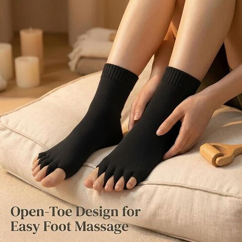 Happy Feet Foot Alignment Socks With Toe Separators for Men Women Toe Separator Socks for Yoga GYM Massage Sports (C) in Kuwait