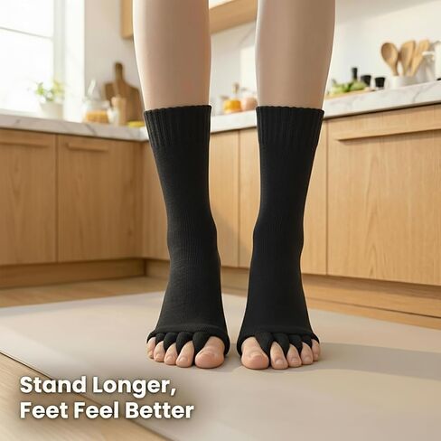 Happy Feet Foot Alignment Socks With Toe Separators for Men Women Toe Separator Socks for Yoga GYM Massage Sports (C) in Kuwait