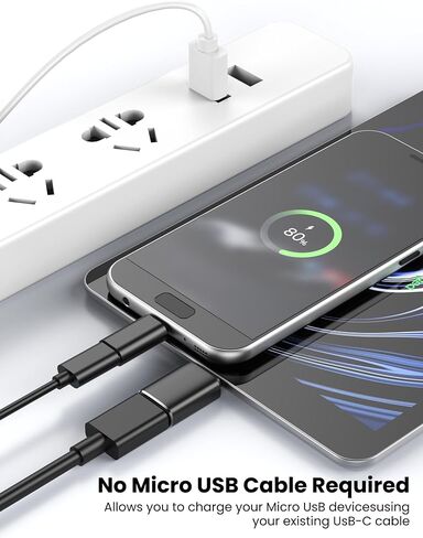 10 Pack USB C to Micro USB Adapter&USB to Micro USB Adapter | Data Transfer,Charging,Black in Kuwait