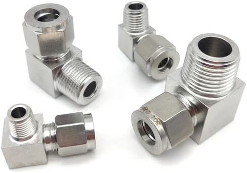 1PC 304 Stainless Steel Double Ferrule Elbow 12mm Tube to 3/8" 90 Degree right angle male thread fitting in Saudi Arabia