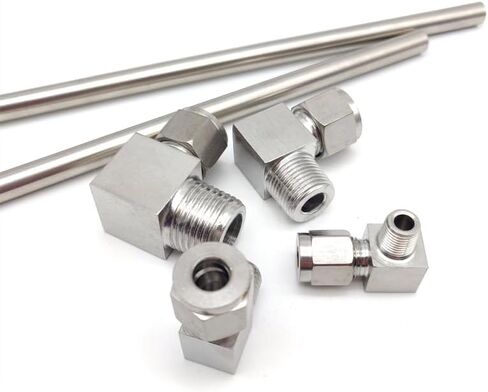 1PC 304 Stainless Steel Double Ferrule Elbow 12mm Tube to 3/8" 90 Degree right angle male thread fitting in Saudi Arabia