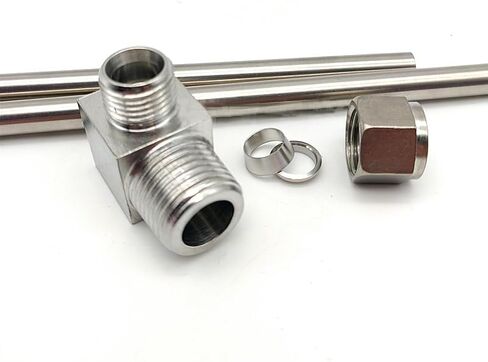 1PC 304 Stainless Steel Double Ferrule Elbow 12mm Tube to 3/8" 90 Degree right angle male thread fitting in Saudi Arabia