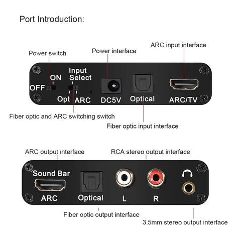 مستخرج صوت HDMI ARC، 192 كيلو هرتز ARC إلى بصري/SPDIF L/R 3.5 مم جاك ستيريو للتلفزيون DAC محول الصوت الرقمي إلى محول تناظري in Kuwait