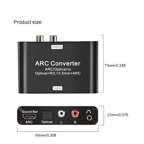 مستخرج صوت HDMI ARC، 192 كيلو هرتز ARC إلى بصري/SPDIF L/R 3.5 مم جاك ستيريو للتلفزيون DAC محول الصوت الرقمي إلى محول تناظري in Kuwait