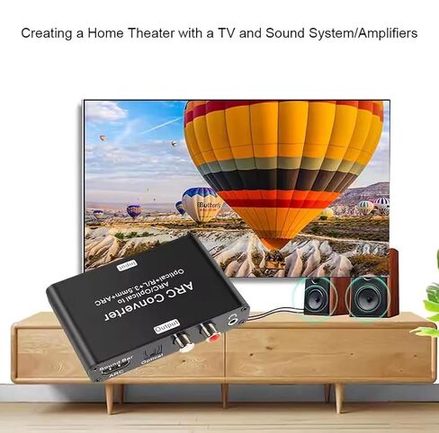 مستخرج صوت HDMI ARC، 192 كيلو هرتز ARC إلى بصري/SPDIF L/R 3.5 مم جاك ستيريو للتلفزيون DAC محول الصوت الرقمي إلى محول تناظري in Kuwait