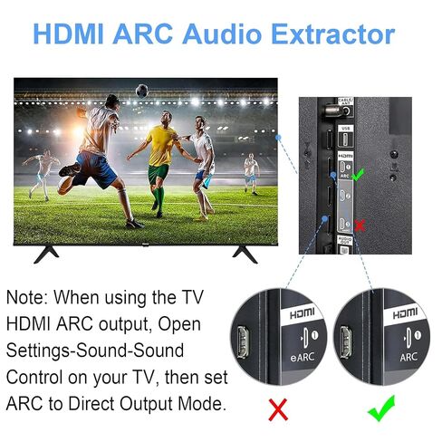 مستخرج صوت HDMI ARC، 192 كيلو هرتز ARC إلى بصري/SPDIF L/R 3.5 مم جاك ستيريو للتلفزيون DAC محول الصوت الرقمي إلى محول تناظري in Kuwait