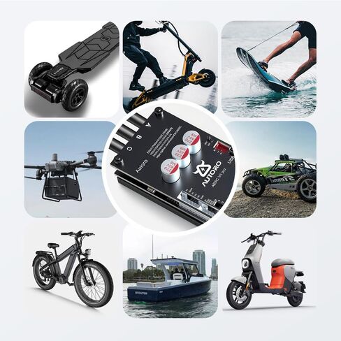 وحدة تحكم المحرك Autoro AESC V4 PRO Sparkless BLDC 12S تيار مستمر 80A Peak 200A Mini ESC FOC وحدة تحكم في السرعة مع مفتاح طاقة لسكوتر لوح التزلج الكهربائي DIY Ebike Longboard Robotics | جهاز التحكم في سرعة المحرك Autoro BLDC FOC بدون شرارة 12S 80A in Kuwait
