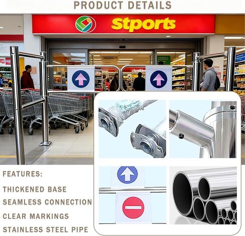 Automatic Rebound Swing GateStainless Steel SelfClosing Entrance Door 1Way Safety Gate for Warehouse Industrial Site and Store (120cm x 102cm) in Kuwait