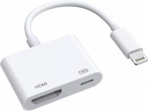 [معتمد من Apple MFi] محول Apple Lightning إلى HDMI لجهاز iPhone إلى التلفزيون | موصل شاشة مزامنة محول AV رقمي 1080P مع منفذ شحن لهاتف iPhone 14 13 12 11 XS XR X 8 إلى جهاز عرض شاشة HDTV in Kuwait