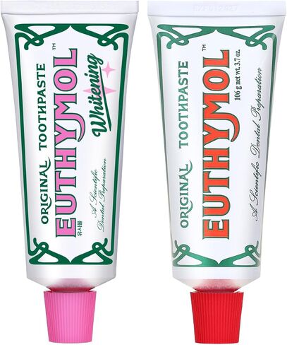 حزمة ثنائية من معجون الأسنان الوردي من EUTHYMOL - 3.7 أونصة لكل منها | إزالة البقع خلال أسبوعين، انتعاش يدوم طويلاً للثة والأسنان الحساسة، حماية من التسوس in Kuwait