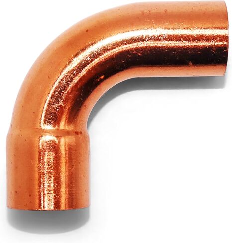 Copper Fitting HVACR OD 3/4" (HVAC Outer Dimension) 5/8" (Plumbing Inner Dimension) - Copper STREET 90 Degree Elbow Fitting Connector with 1 solder Cup & ACR - 99.9% Pure Copper - 5 Pack in Kuwait