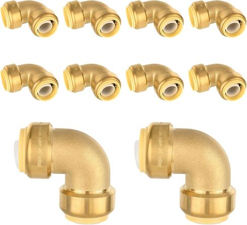 (10 عبوات) فوسكان كوع نحاسي مقاس 1/2 بوصة × 1/2 بوصة، أنابيب Pex للربط، أنابيب نحاسية وCPVC، تركيبات ملائمة للدفع تتضمن مشبك إزالة in Kuwait
