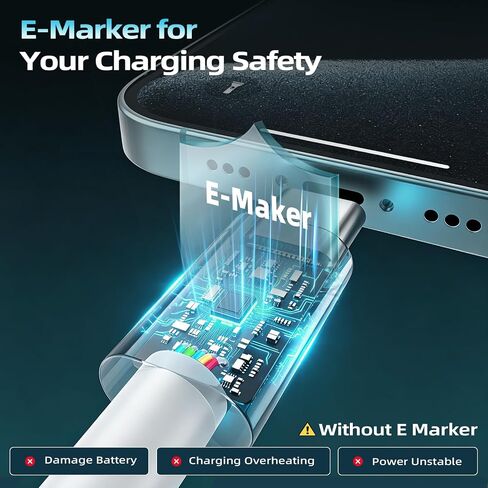 كابل MPATIBY USB C إلى USB C، كابل 240 وات C إلى C شحن سريع [6.6FT، 2 حزمة] شاحن من النوع C شحن سريع USBC إلى سلك USBC لـ IP 17 16 15 Pro Max Pad MacBook Pro S26 S25 Ultra in Kuwait