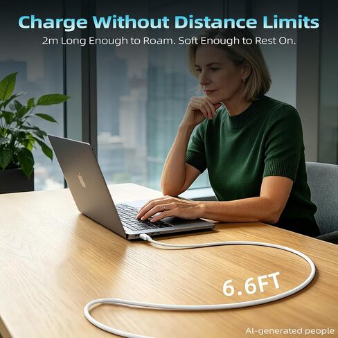 كابل MPATIBY USB C إلى USB C، كابل 240 وات C إلى C شحن سريع [6.6FT، 2 حزمة] شاحن من النوع C شحن سريع USBC إلى سلك USBC لـ IP 17 16 15 Pro Max Pad MacBook Pro S26 S25 Ultra in Kuwait