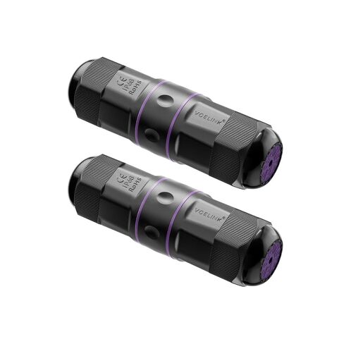 موصل VCELINK IP68 المقاوم للماء RJ45 - موصل إيثرنت Cat6/Cat5e/Cat5 المحمي، جاهز للاستخدام عبر شبكة إيثرنت، قارنة توصيل خارجية مدمجة 3.64 بوصة للكاميرات وأجهزة IP، عبوتان in Kuwait
