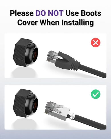 موصل VCELINK IP68 المقاوم للماء RJ45 - موصل إيثرنت Cat6/Cat5e/Cat5 المحمي، جاهز للاستخدام عبر شبكة إيثرنت، قارنة توصيل خارجية مدمجة 3.64 بوصة للكاميرات وأجهزة IP، عبوتان in Kuwait