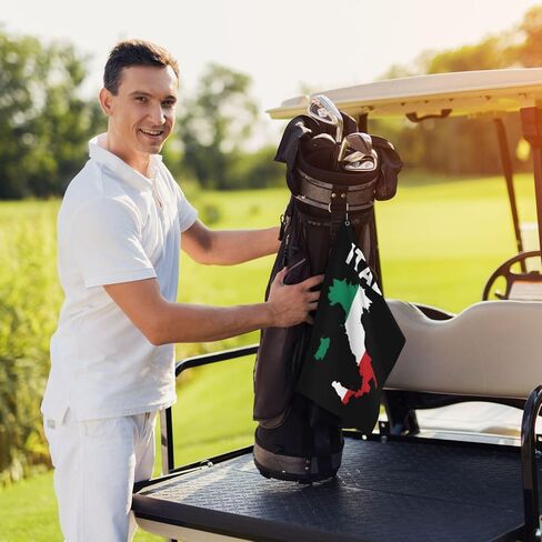 Italia Italian Flag Golf Towel Microfiber Towel Sports Ice Towel Neck Yoga Golf Accessories Gift in Kuwait