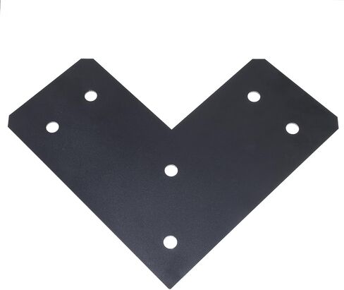 4 قطع دعامة مسطحة على شكل حرف L مقاس 25.4 سم × 25.4 سم، عرض 12.7 سم، لوحة إصلاح مسطحة مطلية بمسحوق أسود تناسب الخشب والشعاع مقاس 6 × 6، دعامات زاوية قائمة شديدة التحمل لإصلاح المنازل وشرفات المراقبة والدعامات in Kuwait