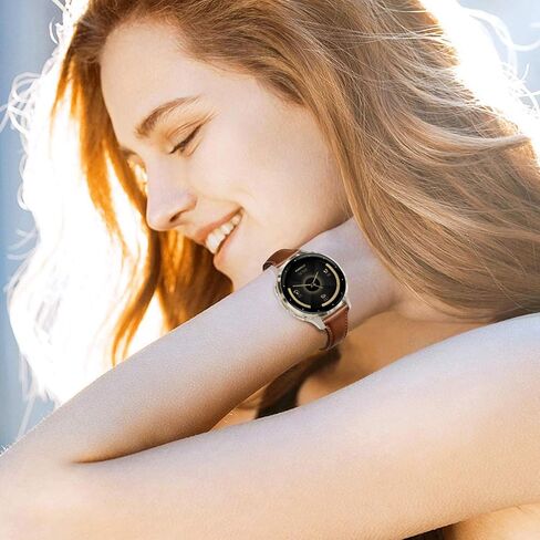 أحزمة ساعة جلدية رفيعة متوافقة مع Garmin Venu 3S /Venu 4 41mm/Venu 2S/Vivoactive 4s، حزام جلد ناعم رفيع 18 مم للنساء الموسيقى Forerunner 265S/255S in Kuwait