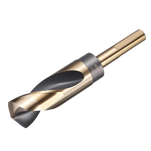 uxcell 1-1/16" Drill Bit 1/2" Reduced Shank 3-Flat M35 5% Cobalt High-Speed Steel Twist Black and Gold Finish 135° Bits for Hard Metal Stainless Steel,1pcs in Kuwait