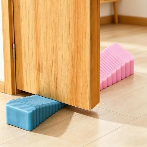 سدادة باب مطاطية ناعمة، سدادة باب شديدة التحمل غير قابلة للانزلاق بتصميم مخدد، حامل باب مرن للمنزل والمكتب، يمنع انزلاق الباب وتلفه (أخضر) in Kuwait