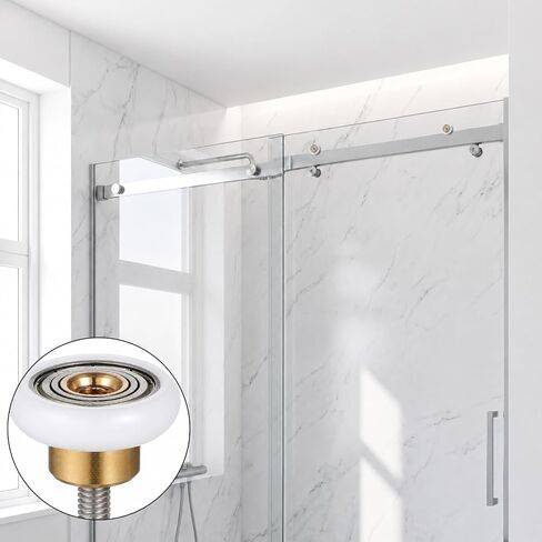 6 قطع 19 ملم من بكرات باب الدش استبدال عجلات الباب المنزلقة | بكرات أبواب زجاجية من الفولاذ المقاوم للصدأ لأبواب دش الحمام المنزلقة in Kuwait