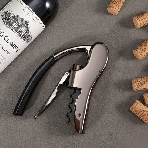 Rabbit Wine Opener Set Zinc Alloy with Foil Cutter | Lever wine opener, rabbit corkscrew, foil cutter, replacement spiral, zinc alloy, easy cork removal, reusable in Kuwait