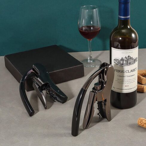 Rabbit Wine Opener Set Zinc Alloy with Foil Cutter | Lever wine opener, rabbit corkscrew, foil cutter, replacement spiral, zinc alloy, easy cork removal, reusable in Kuwait