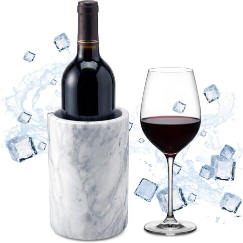 Birnava Marble Wine Chiller Bucket, Wine & Champagne Cooler for Party | Keep Drinks Beverages Cold, Freestanding Wine Bottle Chiller Fits All 750ml Bottles, Perfect Gift for Wine Lovers in Kuwait
