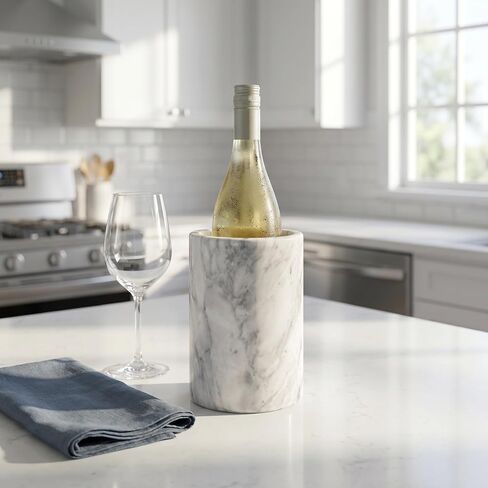 Birnava Marble Wine Chiller Bucket, Wine & Champagne Cooler for Party | Keep Drinks Beverages Cold, Freestanding Wine Bottle Chiller Fits All 750ml Bottles, Perfect Gift for Wine Lovers in Kuwait