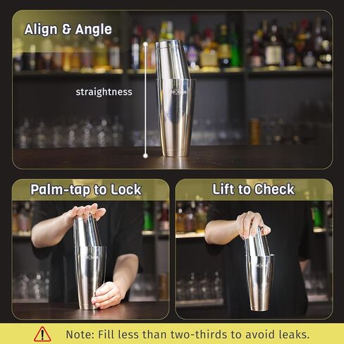 Boston Shaker Set, Professional Cocktail Shaker Set (18oz/28oz) Weighted Stainless Steel Bar Shakers for Bartending, Leakproof Bar Tools for Professional Bartender & Home Bar Mixology in Kuwait