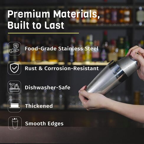 Boston Shaker Set, Professional Cocktail Shaker Set (18oz/28oz) Weighted Stainless Steel Bar Shakers for Bartending, Leakproof Bar Tools for Professional Bartender & Home Bar Mixology in Kuwait