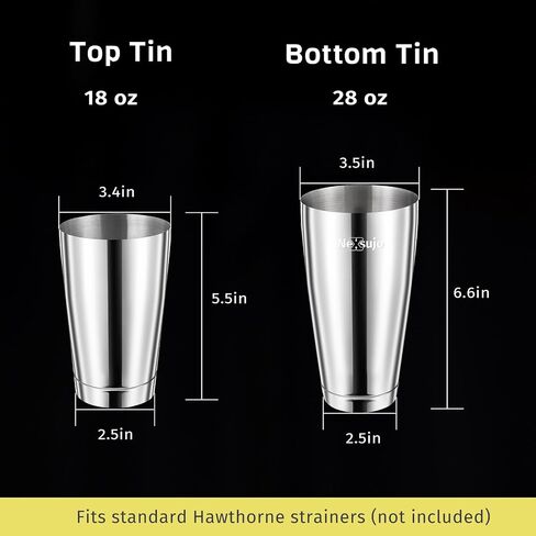Boston Shaker Set, Professional Cocktail Shaker Set (18oz/28oz) Weighted Stainless Steel Bar Shakers for Bartending, Leakproof Bar Tools for Professional Bartender & Home Bar Mixology in Kuwait