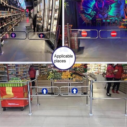 Heavy-Duty Automatic Closing Safety Swing Gate with Guardrail Secure Metal Barrier for Supermarket Warehouses(160cm) in Kuwait