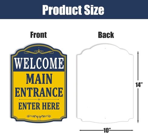 Welcome Main Entrance Enter Here Sign For Business Office 14×10 Inches Metal Sturdy Free Rust Aluminum Weatherproof Fade Resistant Outdoor Use Easy To Install 2 Pack in Kuwait