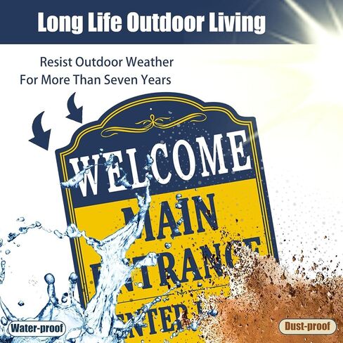 Welcome Main Entrance Enter Here Sign For Business Office 14×10 Inches Metal Sturdy Free Rust Aluminum Weatherproof Fade Resistant Outdoor Use Easy To Install 2 Pack in Kuwait