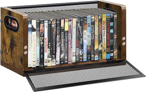 DVD Case Holder Organizer - 2 Pack DVD Storage Rack With Handles Holds 28 Full DVD Cases, 32 Blu-ray Cases, Desktop or Closet Blu-ray Rack, DVD Shelf Can Also Store Video Game | Movie | VHS in Saudi Arabia