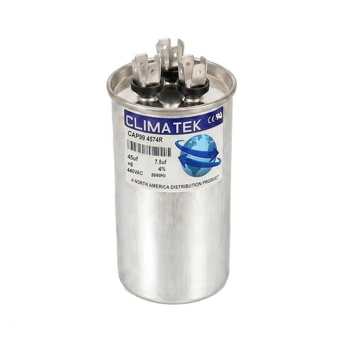 ClimaTek Round Capacitor Replaces Carrier # HC98JA047 | 45/7.5 uf MFD, 370/440 Volt VAC, Dual Run in Kuwait