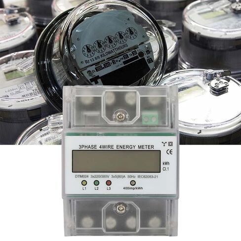 عداد الطاقة الكهربائي Aramox DTM024 غطاء شفاف، شاشة LCD مع إضاءة خلفية، استهلاك منخفض للطاقة، ثبات عالي، يستخدم على نطاق واسع لأنظمة القياس in Kuwait