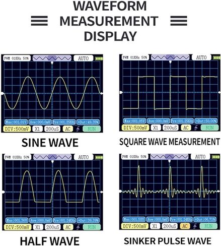 Digital Oscilloscope 2.5MHz 2.4in Display One Button AUTO Waveform Transistor for Home Appliance Maintenance in Kuwait