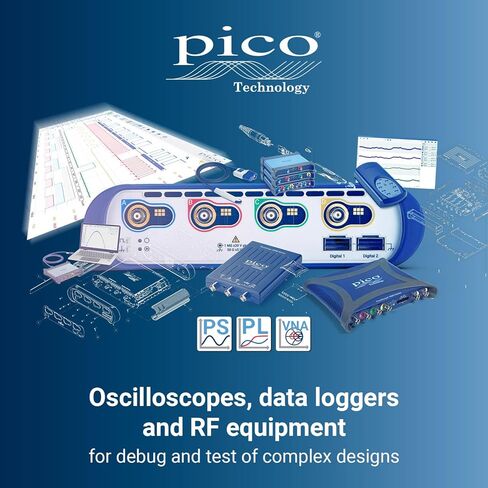 Pico Technology PicoScope 3403D راسم الذبذبات 4 قنوات 50 ميجا هرتز، 64 مللي ثانية، مجموعة مختبر USB محمولة للكمبيوتر الشخصي مع مجسات، برنامج PS7 in Kuwait