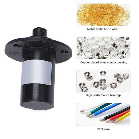 Electrical Slip Ring 2 Wire 10A 250RPM 22mm Diameter 360 Degree Rotation Electric Rotary Joint for Testing Equipment Turntable in Kuwait