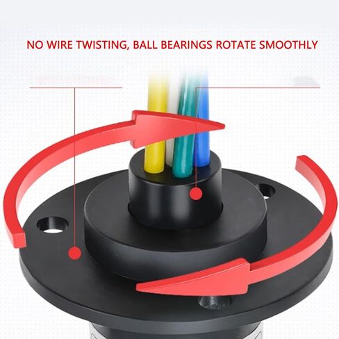 Electrical Slip Ring 2 Wire 10A 250RPM 22mm Diameter 360 Degree Rotation Electric Rotary Joint for Testing Equipment Turntable in Kuwait