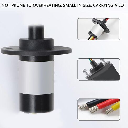 Electrical Slip Ring 2 Wire 10A 250RPM 22mm Diameter 360 Degree Rotation Electric Rotary Joint for Testing Equipment Turntable in Kuwait