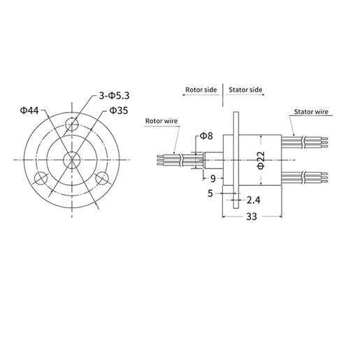 Electrical Slip Ring 2 Wire 10A 250RPM 22mm Diameter 360 Degree Rotation Electric Rotary Joint for Testing Equipment Turntable in Kuwait