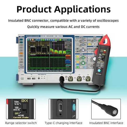 BSIDE UP1 AC/DC Current Clamp Meter Transducer for Digital Oscilloscope 100A Current clamp 20KHz Bandwidth oscilloscope Probe clamp with BNC Type Connector in Kuwait