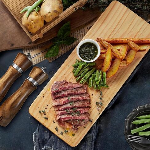 Wooden Salt and Pepper Grinder Set - Pepper Mills Adjust for Customized Coarseness & Refillable Salt, Crafted of Solid Acacia Wood with Ceramic/Stainless Steel Core, Pack of 2 in Kuwait