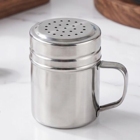 [Set of 1]Stainless Steel Dredges With Handle Dense hole powder sieve, outdoor barbecue seasoning bottle, seasoning bottle in Kuwait