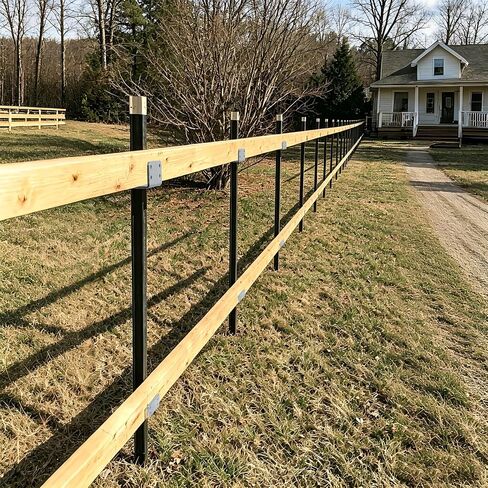 4PCS T-Post Lumber Brackets, Galvanized Steel for Sheds, Barns, Coops - Build Roofs, Equipment Covers, No Wood Posts Needed in Kuwait