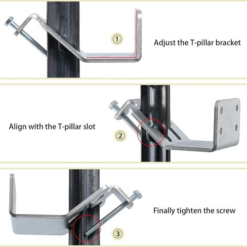 4PCS T-Post Lumber Brackets, Galvanized Steel for Sheds, Barns, Coops - Build Roofs, Equipment Covers, No Wood Posts Needed in Kuwait